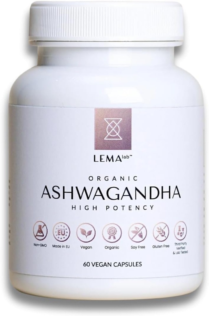 LEMAlab Biologische Ashwagandha, 60 Vegan Capsules voor algemene wellness