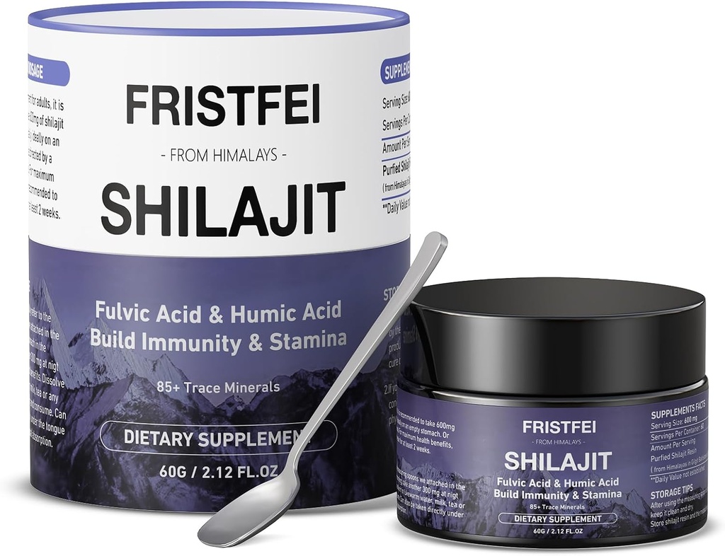 Shilajit Pure Himalaya Organic Gold Grade Natural Shilajit Resin for Men&Women - Himalayn Shilajit with 85+ Trace Minerals & Fulvic Acid, 60 Gram