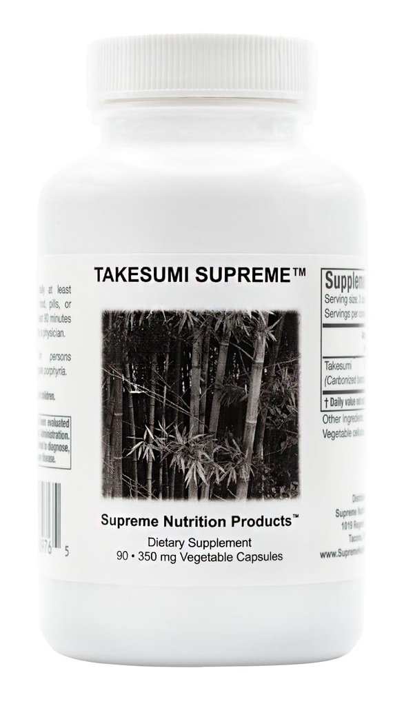Supreme Nutrition Takesumi Supreme, 90 Capsules Végétariennes de Bamboo Charcoal activé pur