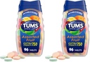 TUMS Comprimés antiacides extra-forts pour le soulagement des brûlures d'estomac et le soulagement de l'indigestion acide, arômes de fruits assortis - 96 Nombre (paquet de 2)