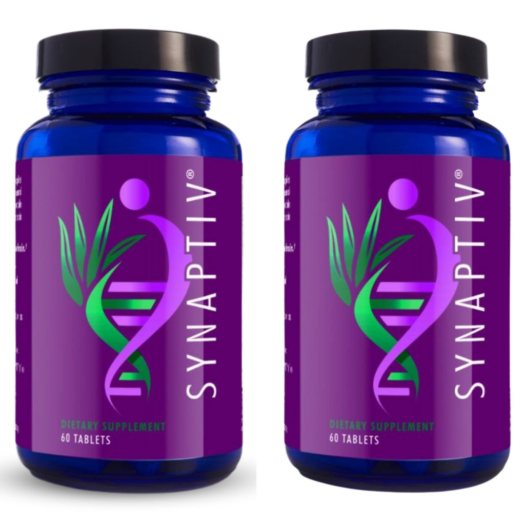 Youngevity SynaptivTM Soutien au cerveau - 12 in1 - Ginkgo, Huperzine, Bacopa, Quercetin et plus - avec mélange antioxydant potent + vitamines - 60 Compte (paquet de 2)
