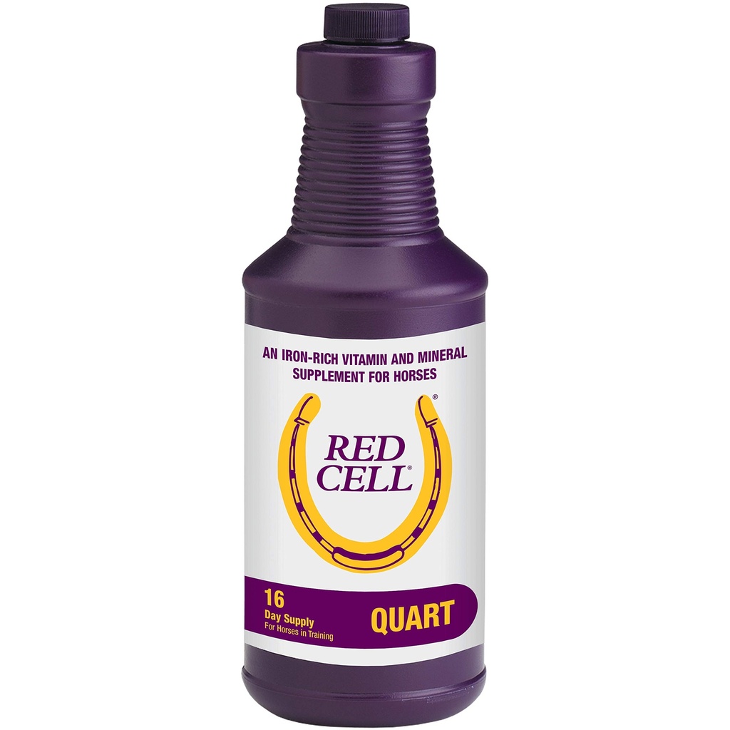 Horse Health Red Cell, Liquid Vitamin-Iron-Mineral Supplement voor paarden, helpt bij het vullen van belangrijke voedingsgaps in het dieet van paard, 1 Qt., 32 Oz., 16-daagse levering
