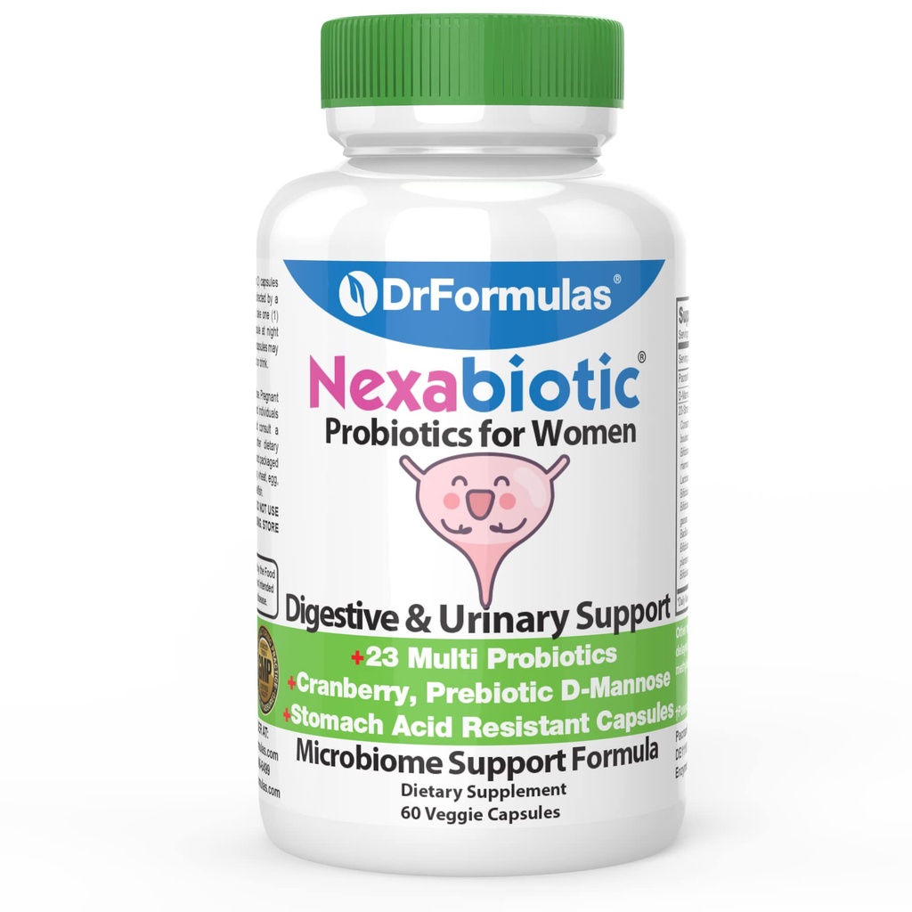 DrFormulas Cranberry Probiotica voor vrouwen Vaginale gezondheid en urinetrek met Fiber Prebiotic & D Mannose 
