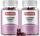 L Glutamine 1000 mg Gummies - Spierverlossing & Immune Support, Aminozuursupplement met Magnesium Glycinate, Vegan & Non-GMO, Glutenvrij (120 telling)