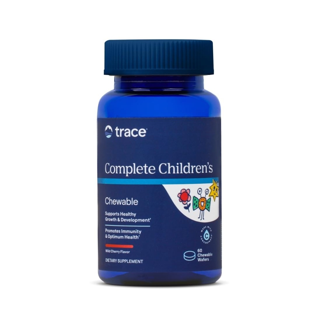 Trace Minerals Complete Kauwbare kinderen - Glutenvrije Multivitamine voor kinderen - Kauwbare Multivitamine Supplement ter ondersteuning van gezondheid en ontwikkeling - 60 Kauwbare Wafers (30 Serven)