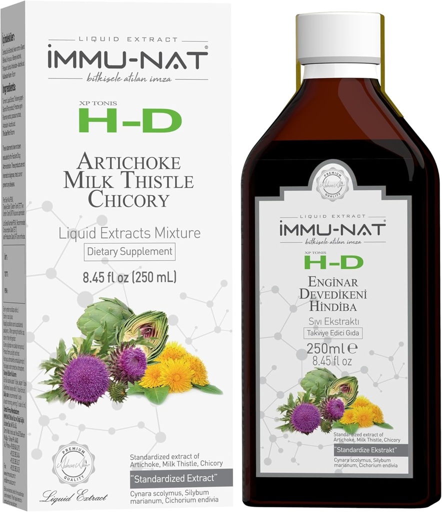 H-D Herbal Lever Detox, Reiniging en Reparatie Liquid Supplement - Ondersteunt Gut Health en Nierfunctie - Melkdistel, Artichoke, en Chicory - Non-GMO (8.50oz)