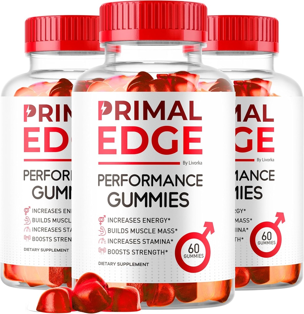 (3 Pack) Primal Edge Heren Gummies, Primal Edge, Primal Edge Gummies, Primal Edge Advanced Formula Gummies, Primal Edge Supplement Gummy, PrimalEdge Ondersteuning Supplement Gummies, 180 Gummies voor 3 maanden