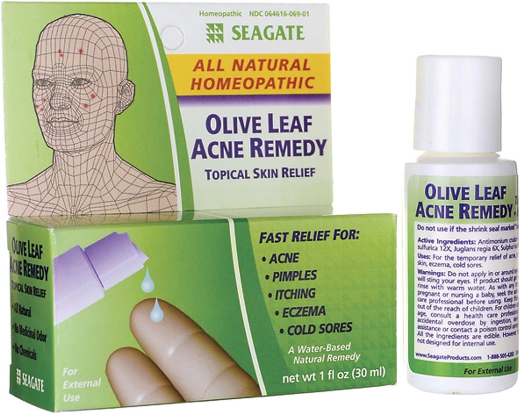 Seagate Producten Homeopathische Olive Leaf Natural Acne Remedy (pakket van 1) 1 Ounce