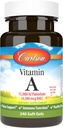 Carlson - Vitamine A, 15000 IE Palmitate (4500 mcg RAE), Vision Health, Healthy Skin, 240 Softgels