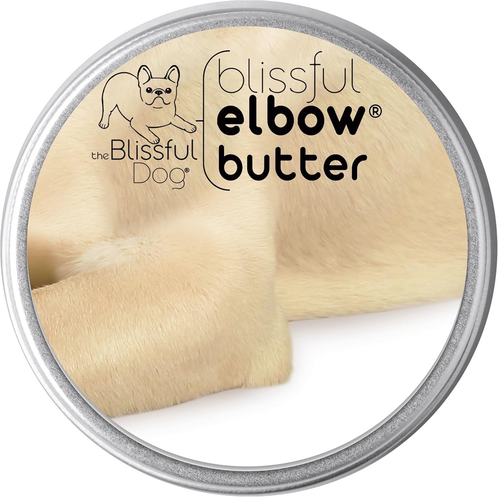 The Blissful Dog Elbow Butter for Dry, Cracked Calluses, Lick-Safe Dog Balm, Soothing Elbow Balm with Moisturizing Shea Butter, Amandel, Olive, and Essential Oils, Pet Supplies, 1 oz. Tin