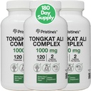 PRISTINE'S Tongkat Ali 1000mg 180 Day Supply (3 Pack) - Athletic Performance Support - Lean Mass Muscle Building Kruidensupplement voor mannen en vrouwen - Veganistisch, Glutenvrij, Niet GGO