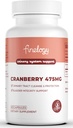 Cranberry Pillen 475mg, 60 Vegan Capsules voor Urinaire Tract Health & Bladder Ondersteuning, Geconcentreerde Cranberry Powder, Non-GMO, Sugar-Free Cranberry Supplement, 2-maand levering