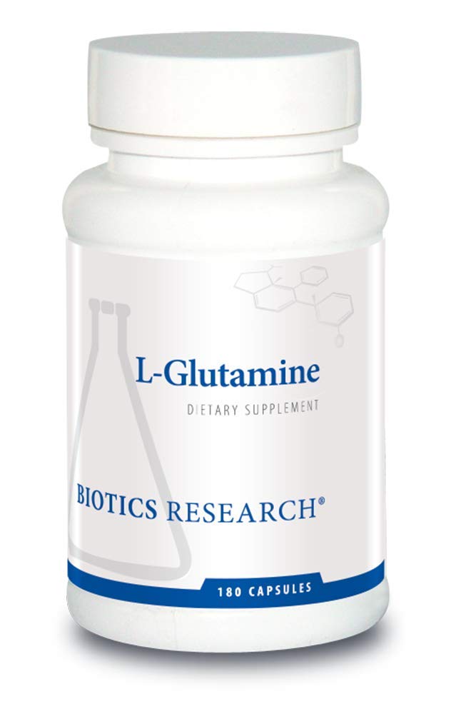 Recherche en biotique L Glutamine, Santé gastro-intestinale, Soutien à la doublure, Soutien musculaire optimal, Lean Muscle, Activité antioxydante, Acid Amino de forme libre. 180 gélules