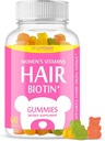 Hair Biotin Gummies Vitaminen 10000mcg - Biotin Supplement voor gezonde, sterkere, mooie haren & Nails, Niet-GMO, Kauwbare Veganistische Haar Gummies voor vrouwen & mannen - 60 Gummy