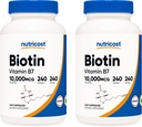 Nutricost Biotine (Vitamine B7) 10.000 mcg (10 mg), 240 capsules (2 flessen) - Non-GMO, Glutenvrij