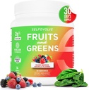 Fruit en groen Biologisch Probiotisch Poeder: 30 porties voor mannen en vrouwen. Veganistisch met 10 miljard CFU, Spirulina, Kale,