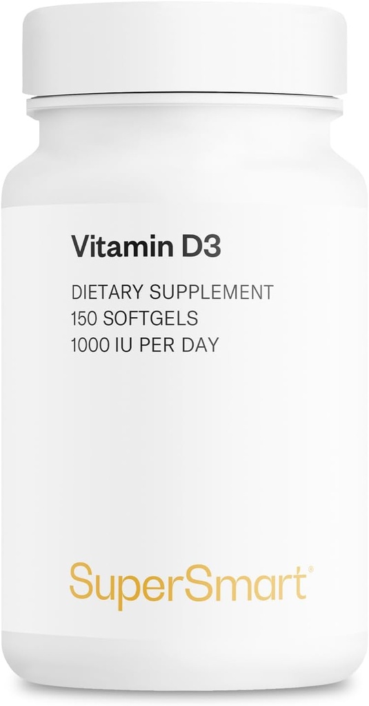 SUPERSMART - Vitamine D3 1000 IE per dag - Vitaminen voor versterking van de botten - Cellenbeschermer - Non-GMO & Glutenvrij - 150 Softgels