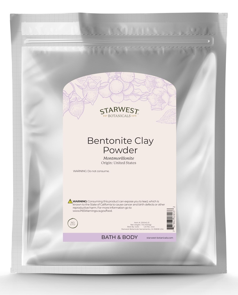 Starwest Botanicals Natrium Bentoniet klei, 1 pond