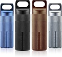Patelai 4 stuks Portable Keychain pilhouder pil Organisator Travel Waterdichte Match Container Aluminium luchtdichte sleutelhanger Container Reizen grootte opslag supplementen houder voor Outdoor Camping(Rustisch)