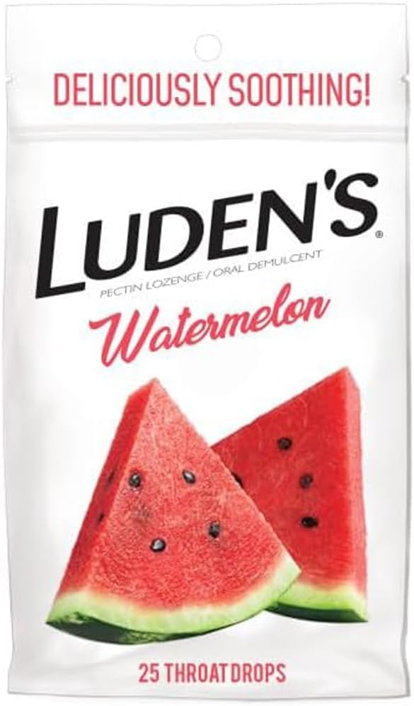 Luden's Soothing Throat Drops, Watermeloen, 25 ct (pakket van 1)