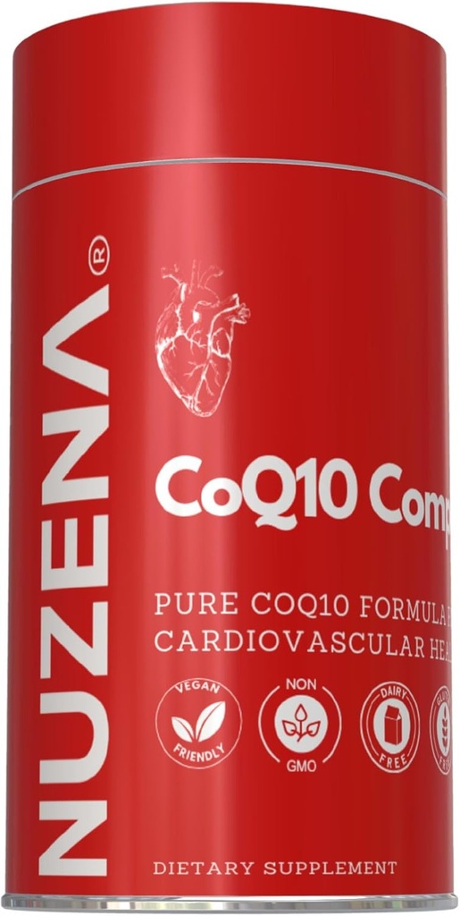Nuzena Coenzyme Q10 200mg Capsules, Made in USA Biologische Coq 10 Ubichinon voor Hartgezondheid, Betere Absorptie & Krachtige Antioxidanten (Pack of 30)