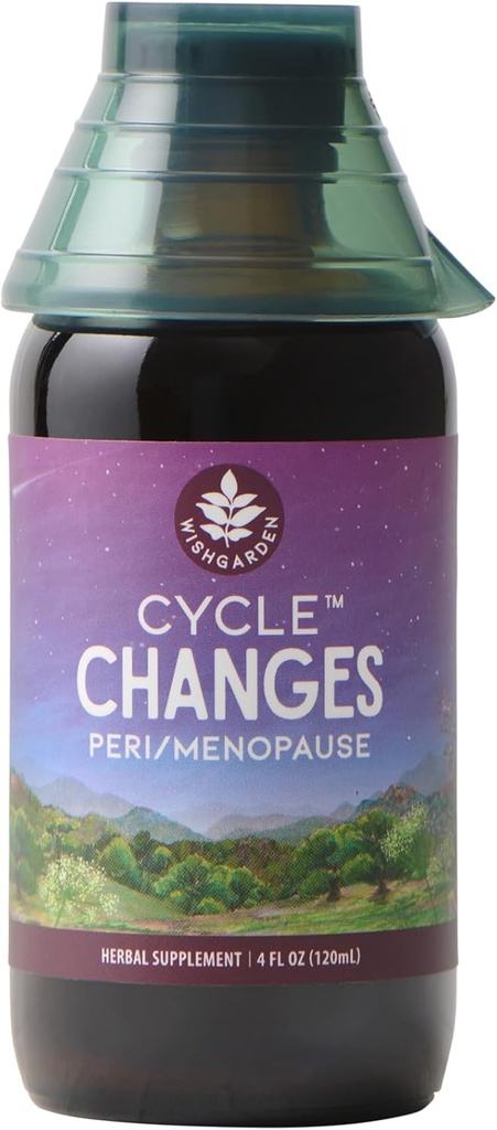 WishGarden Herbs Cycle Changes Herbal Menopauze Support - Plant-Based Supplement w/Black Cohosh, Wild Yam & Vitex ondersteunt Hormone Balance voor vrouwen in overgang van Perimenopause naar Menopauze, 4oz