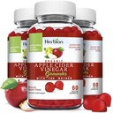 HERBION Naturals Gommies de vinaigre de cidre de pomme biologique avec le support de la mère, de la digestion et de la détox, à base de pectine, végétalien, fabriqué aux États-Unis - (paquet de 3, 180 Gommies)