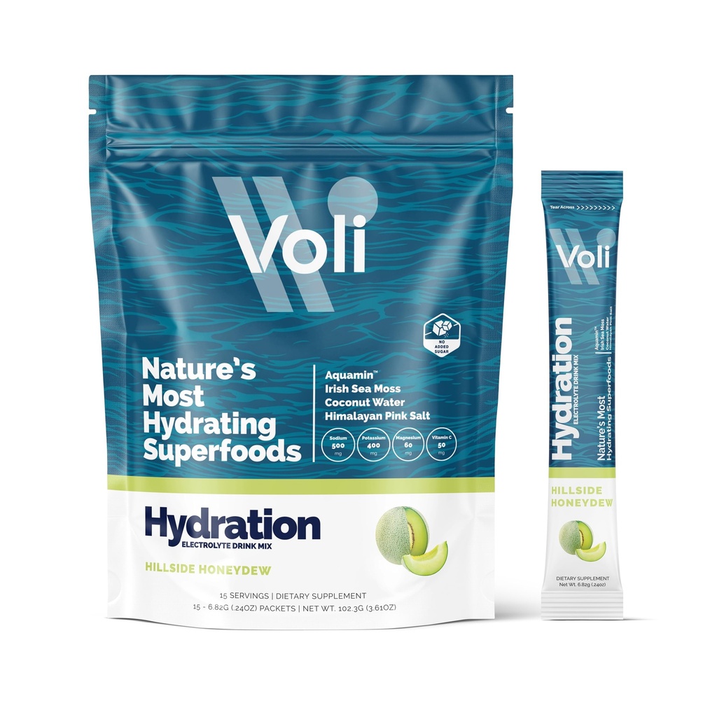 Voli Electrolytes Powder Packets No Added Sugar Electrolyte Drink Mix for Hydration 
