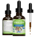 Bien-être des animaux Stress Or pour chiens - Support de stress pour canines - Voyage en voiture à action rapide, tempêtes, visites de vétustes - Mélange d'herbes de chien holistique - Support liquide 2 oz (59ml)