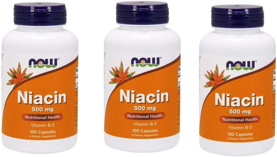 NOW Foods - Niacin Vitamine B-3 500 mg. - 100 capsules (multipack)
