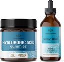 HERBAMAMA Hyaluronzuur en Lemon Balm Kit - bundel van 250 mg Hyaluronzuur Gummies & Lemon Balm Leaf Extract 4 fl oz - Vegan, Non-GMO, Alcoholvrije - 2 Pack
