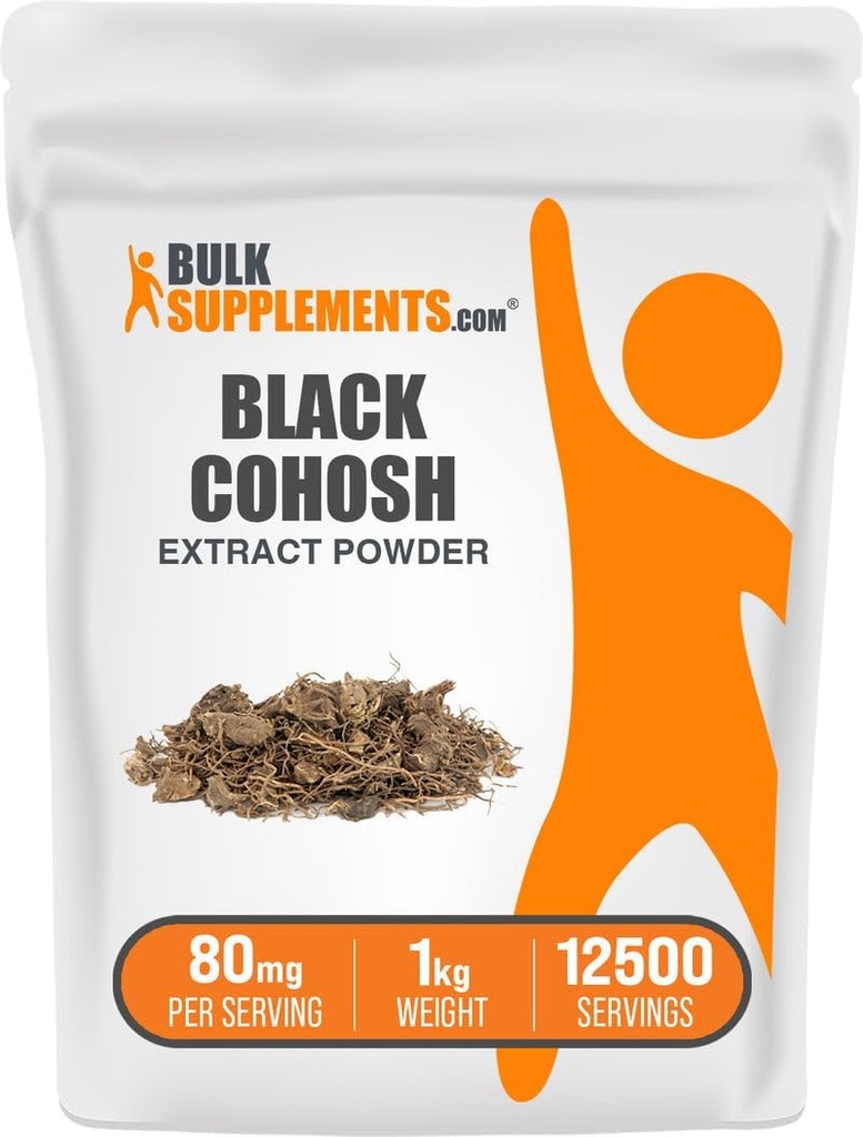 BulkSupplements.com Black Cohosh Extract Powder - from Black Cohosh Root, Herbal Supplement - Vegan & Glutenvrij, 80mg per portie, 1kg (2,2 lbs) (Pack of 1)