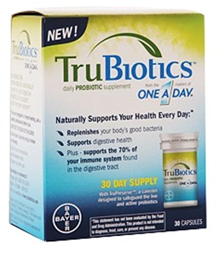 TruBiotics Daily Probiotics, 30 capsules - Sans gluten, sans soja Digestion + supplément de soutien de santé immunitaire pour les hommes et les femmes (paquet de 2)