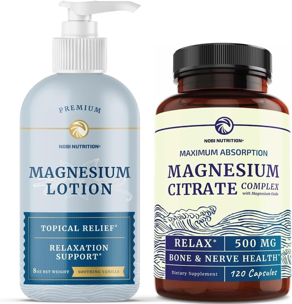 Magnesium Lotion en Magnesium Citrate Supplement 