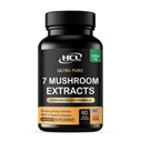 Mushroom Supplement Extracts of Lions Mane Cordyceps Chaga Reishi Turkey Tail Maitake Shiitake Capsules - Natural Vitamins Minerals Antioxidants Supplement - Made in The USA