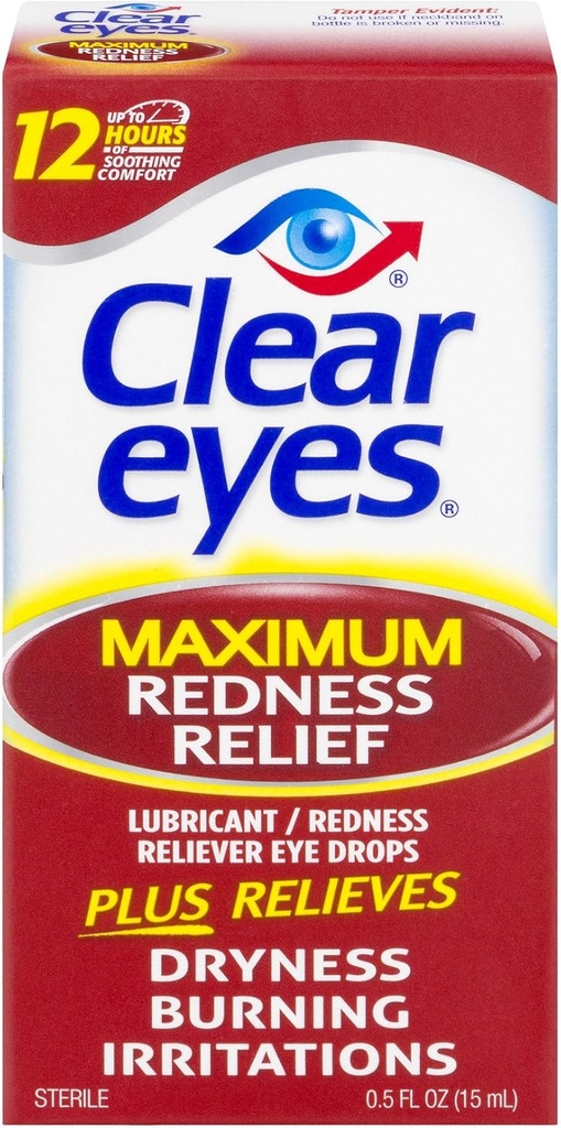 Clear Eyes Maximum Redness Relief Eye Drops 0,50 oz (Pack of 3)