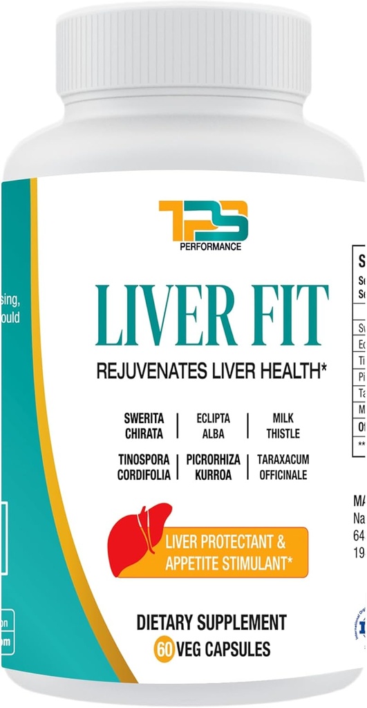 Foie Fit-Hit-Hit-Liver Cleanse, Detox & Repair Formula - Supplément naturel de soutien du foie avec extrait de chardon de lait, extrait de Phyllanthus Amarus, extrait de Picrorhiza Kurrora, 60 capsules