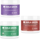 Amla Powder, Green Tea Superfood Supplement met vlierbessen en Indische kruisbessen & Hibiscus, biologisch, veganistisch, 30 porties