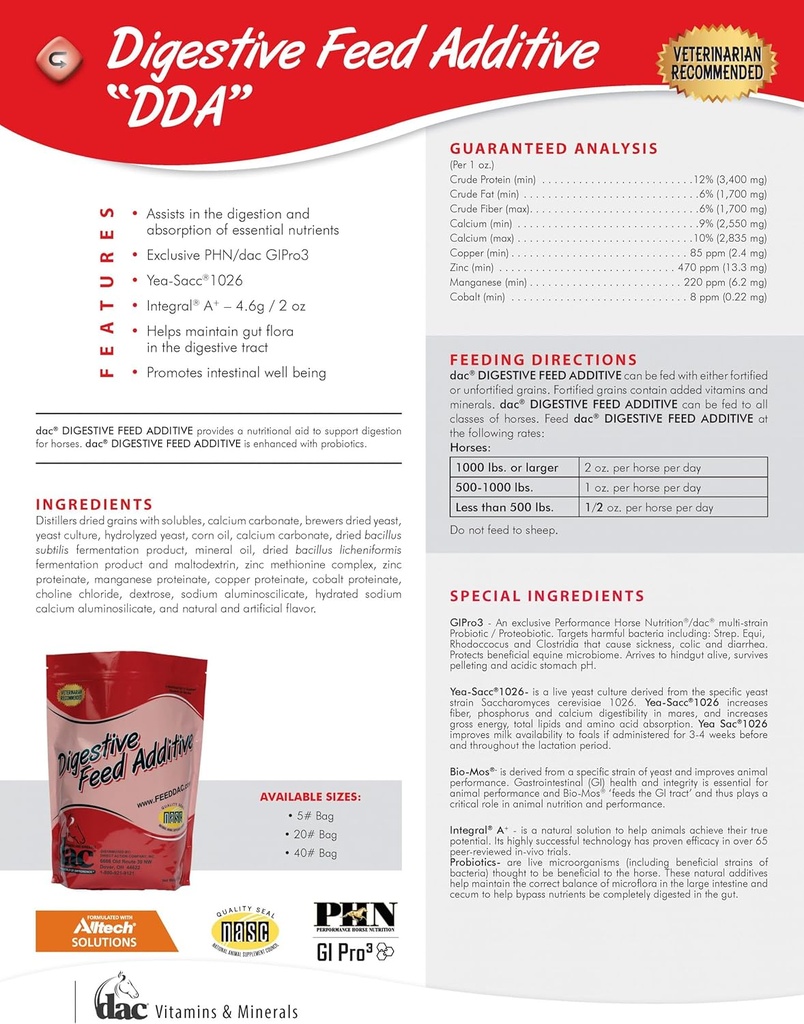 Additif DAC digestif générique (DDA) 5lb