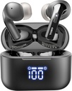 TOZO T20 Draadloze oordopjes Bluetooth hoofdtelefoons 48,5 uur Playtime met LED Digital Display, IPX8 waterdicht, Dual Mic Call Noise Annuleren 10mm Broad Range Speakers met draadloos opladen geval