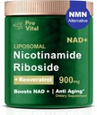 NAD supplement, NAD liposomaal Nicotinamide Riboside 900 mg - NMNH supplement alternatief - extra sterkte liposomaal NAD+ Supplementen met Resveratrol voor Veroudering, Energie, Focus - 80 Capsules