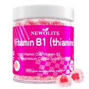 Vitamine B1 Gummies Kauwbare Thiamine 500mg & Vitamine B3 & Vitamine C,Sugar Free - Niet GGO,Veganist,Natural Peach Flavor - Thiamine B1 Supplement voor volwassenen en kinderen