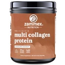 Zammex Multi Collagen Protéine Poudre, Type I & III & V & X, Peptides de collagène hydrolysés pour les femmes et les hommes, Supporte les cheveux et la peau, Santé Gut, 41 portions, Chocolat