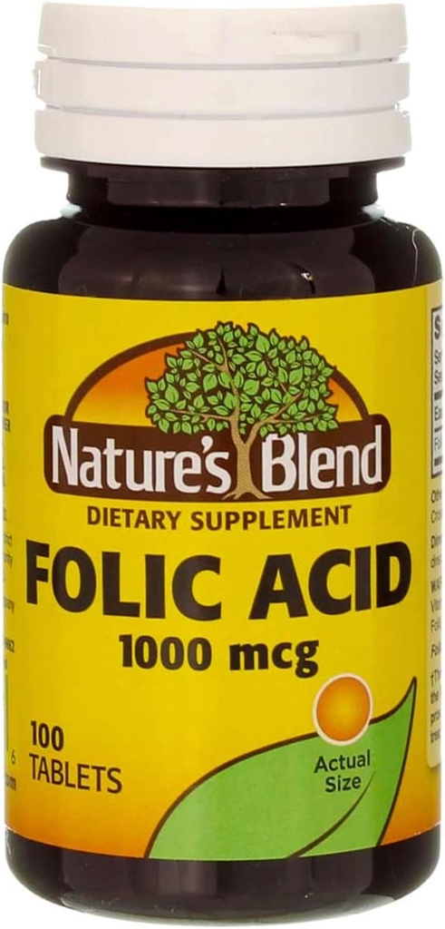 Foliumzuur 1000 mcg 1Vitamine 000 mcg 100 Tabs