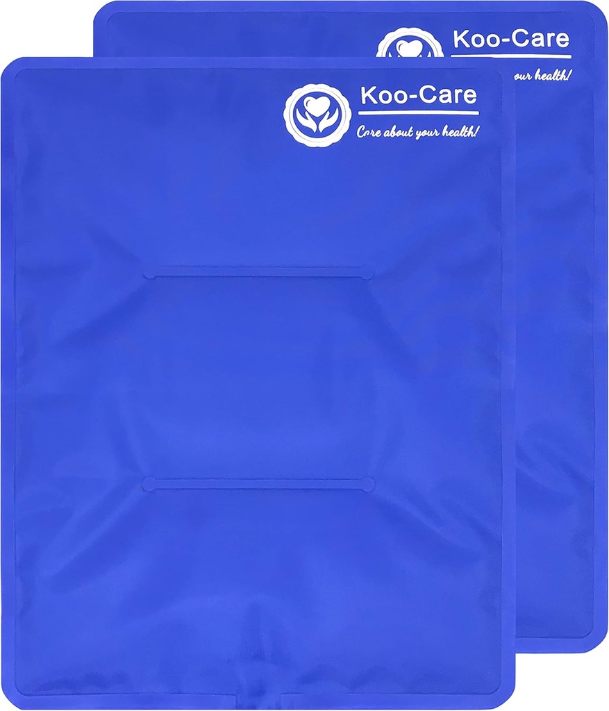 Koo-Care Large Flexibele Gel Ice Pack voor Verwondingen Herbruikbare Hot Cold Compress - Past voor schouderarm, rug, hiep, knie, Shin, voetpijn Relief, Zwelling, Fysische therapie (L, 11" x 14") Verpakking van 2