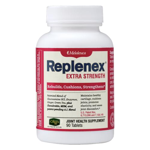 Melaleuca Replenex bouwt Joint Health. Glucosamine. Calcium. (90 tabletten)