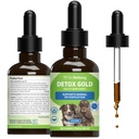 Détox d'or pour chiens pour le bien-être des animaux de compagnie - Détoxification douce et soutien à l'élimination, soins du système immunitaire, nébulosité, chardon béni, racine de burdock - supplément à base de plantes vétérinaires 2 oz (59 ml)