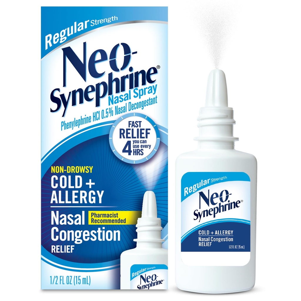 Neosynefrine neusspray voor koude & Sinus relief, normale sterkte, 0,5 Fl Oz