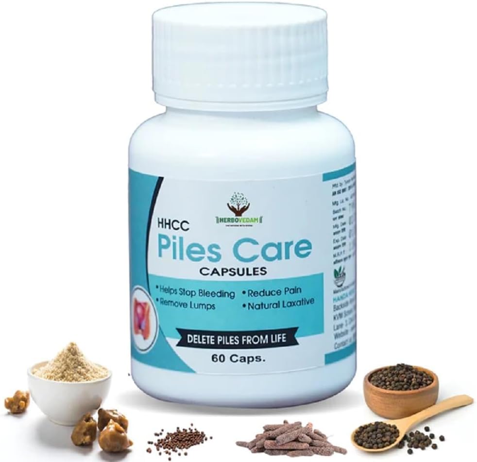 HERBOVEDAM Ayurvedic Piles Soin Traitement pour réduire la douleur et supprimer les lumps Capsule