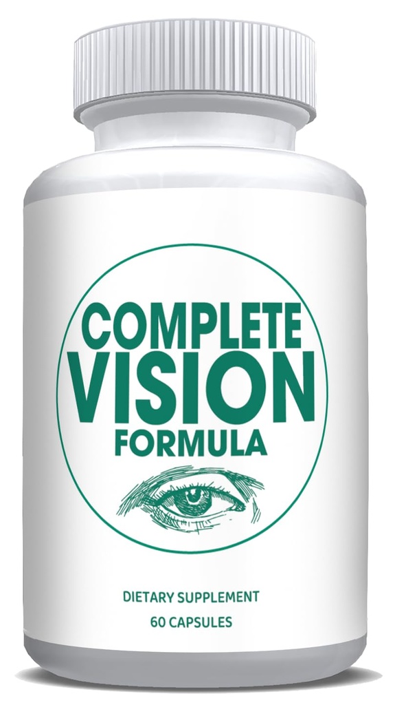 Pure Eye Health Vitamine & Mineral Supplements for Adults #1 Complete Research Vision Formula w/Bilberry, Lutein, Zeaxanthine, Lycopeen, Resveratrol Ondersteunt Oogstam, Droge Ogen 60 Capsules